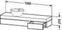 Duravit Fogo Konsole 8377, 1200mm mit Ausschnitt links f&uuml;r Aufsatzschalen und Halbeinbauwaschtisch, Farbe: Amerikanischer Kirschbaum Echtholzfurni ...
