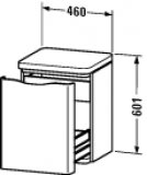 Duravit PuraVida Rollcontainer 9203, 1 Auszug mit Innenauszug, 460mm, Griffmulde / Abdeckplatte: Aluminium PV920308570