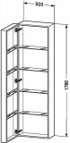 Duravit Fogo Hochschrank 9546, 4 Glasfachb&ouml;den, Anschlag links, 500x1760x250mm, Farbe: Macassar Echtholzfurnier FO9546L2424
