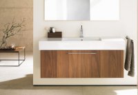 Duravit Fogo Waschtischunterschrank wandh&auml;ngend 9572, mit 1 Auszug, 800mm, Farbe: Amerikanischer Nussbaum Echtholzfurnier FO957201313