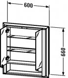 Duravit Multibox New Einbau-Spiegelschrank 9705, 2 Spiegelt&uuml;ren mit offenem Fach, 600mm LM970503737