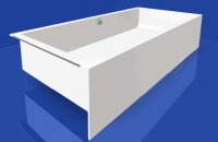 ifloat Corian Wanne mit Frontsch&uuml;rze und Fu&szlig;gestell IFLOAT1