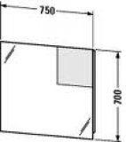 Duravit Starck Spiegel mit Beleuchtung 9718, 750mm S19718L0000