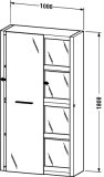 Duravit 2nd floor Hochschrank 9158, 1 Spiegelschiebet&uuml;r, Anschlag links, 1000x1800mm, mit Beleuchtung, Farbe: Eiche gekalkt Echtholzfurnier 2F9158 ...