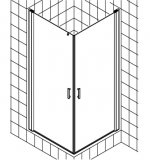 Kermi Eckeinstieg Diga 1ER 09320 - Halbteil rechts, Farbe: silber hochglanz Echtglas klar DI1ER09320VAK