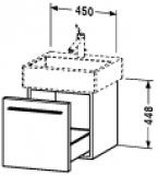 Duravit X-Large Waschtischunterschrank wandh&auml;ngend 6043, 1 Auszug, 450mm f&uuml;r Vero, Farbe: Wei&szlig; Hochglanz Dekor XL604302222