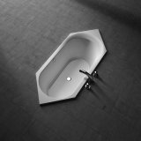 Koralle Sechseck - Badewanne T500 200x85cm &Uuml;berlauf vorne K60070000