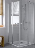 Kermi Eckeinstieg Atea ESR 09020 - Halbteil rechts, Farbe: silber hochglanz Echtglas klar ATESR09020VAK
