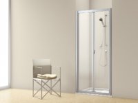 Koralle Duschfaltt&uuml;r Edition DFE 90 2 teilig 865-905x1850mm, Duschkabinen: Silber Matt ESG L62456502524