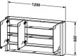 Duravit Multibox New Spiegelschrank 9703, 3 Spiegelt�ren mit offenem Fach, 1200mm