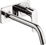 Hansgrohe Axor Citterio M Single lever flush-mounted basin mixer with plate and long spout Wall mounting