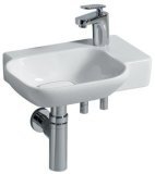 Keramag myDay hand basin 400x280mm with tap hole on the right, white with KeraTect, 125540