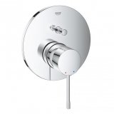 Grohe Essence one-hand bath mixer with pre-assembled fittings, round rosette, automatic diverter bath/shower