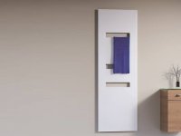 HSK bathroom radiator Atelier Highline width: 62,0cm, height: 186,0 cm, glass front white, radiator white matt...