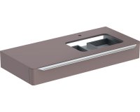 Keramag myDay Vanity unit with glass top 1150x200, taupe high gloss, incl. LED lighting