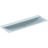 Keramag Xeno 2 washbasin with 2 tap holes and without overflow, 140x48cm, white, 500277001