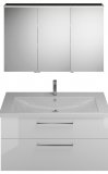 Burgbad Eqio Set, SFAN123R, consisting of mirror cabinet version right, ceramic washbasin and vanity unit, wid...