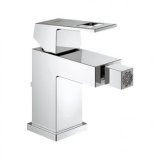 Grohe Eurocube one-hand bidet mixer, single-hole installation, with waste fitting