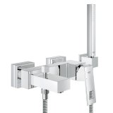 Grohe Eurocube single lever bath mixer, DN 15, with shower set
