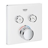 Grohe Grohtherm SmartControl Thermostat with two shut-off valves, wall rose moon white