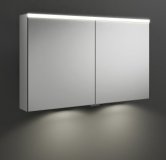 Burgbad Iveo mirror cabinet with horizontal LED lighting SPHY110, left stop, with LED washbasin lighting, widt...