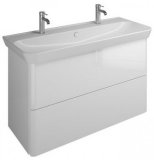 Burgbad Iveo ceramic washbasin incl. vanity unit SFFS120, 2 tap holes, width: 1200mm