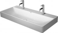 Duravit DuraSquare wash basin 100x47cm, 2x1 tap hole, without overflow, with tap hole bench,