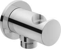 Duravit wall connection elbow, round rosette, with shower holder