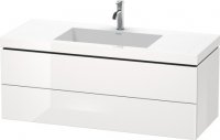 Duravit L-Cube furniture wash basin c-bonded with base, wall-hung, 120x48 cm, 2 drawers, without overflow, 1 t...