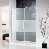 HSK K2 frameless hinged door hinged with secondary section for niche K2.02, up to 1000x2000mm, left-hinged sto...