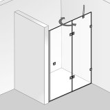 HSK Atelier Pur hinged door, hinged, with fixed panel for niche AP.104, size: up to 100.0 x 200.0 cm, right-ha...