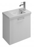 Burgbad Eqio ceramic washbasin incl. vanity unit, basin recess left