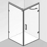 HSK Atelier Plan Pur revolving door with side panel, size: up to 100.0 cm x 200.0 cm, right-hinged stop