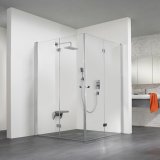 HSK Exklusiv corner shower enclosure with folding doors, size: 80 x 80 x 200 cm
