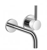 Dornbracht Meta single-lever wall-mounted basin mixer without pop-up waste, 190 mm projection, with 90Â° ben...