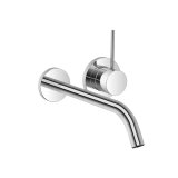 Dornbracht Meta SLIM wall-mounted single-lever basin mixer without pop-up waste, 250 mm projection, fixed spou...
