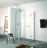 HÜPPE Design pure swinging folding door with fixed segment stop left for shower tray 8P7080