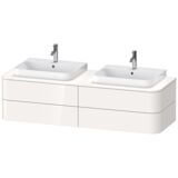 Duravit Happy D.2 Plus Vanity unit for wall-mounted console, 1600x550 mm, 4 drawers, for 2 furniture washbasin...