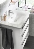 Burgbad Essento ceramic washbasin including vanity unit, with 1 drawer and 2 pull-outs, width 650 mm