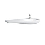 Laufen Alessi one Wash basin, under construction, 1 tap hole, with overflow, shelf left, 1200x500, white LCC
