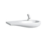 Laufen Alessi one Wash basin, under construction, 1 tap hole, with overflow, shelf left, 900x500, white LCC