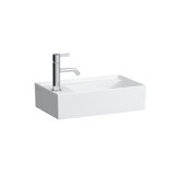 Laufen Kartell Hand-rinse basin, tap ledge left, can be built underneath, without tap hole, without overflow, ...