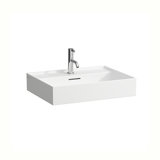 Laufen Kartell Countertop wash basin 1 tap hole, with overflow, wall mounting, underside ground, 600x460