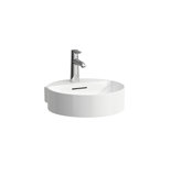 Laufen VAL Hand-rinse basin, 1 tap hole, with overflow, 400x425, white