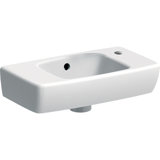 Keramag Renova Compact wash hand basin shortened projection, 450x250mm, with shelf on left side