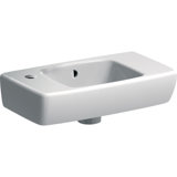 Keramag Renova Compact wash hand basin shortened projection, 450x250mm, with shelf on right side