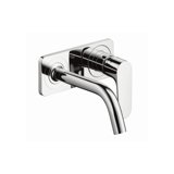 Hansgrohe AXOR Citterio M Single lever flush-mounted basin mixer with plate and short spout Wall mounting
