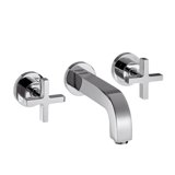 Hansgrohe AXOR Citterio 3-hole basin mixer flush-mounted, spout 222mm, cross handles, rosettes for wall mounti...