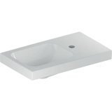 Geberit iCon Light hand-rinse basin, 53 cm x 31 cm, with tap hole on the right, without overflow, shelf space ...