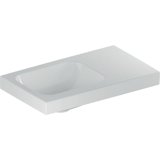 Geberit iCon Light hand-rinse basin, 53 cm x 31 cm, without tap hole, without overflow, shelf space right, 501...